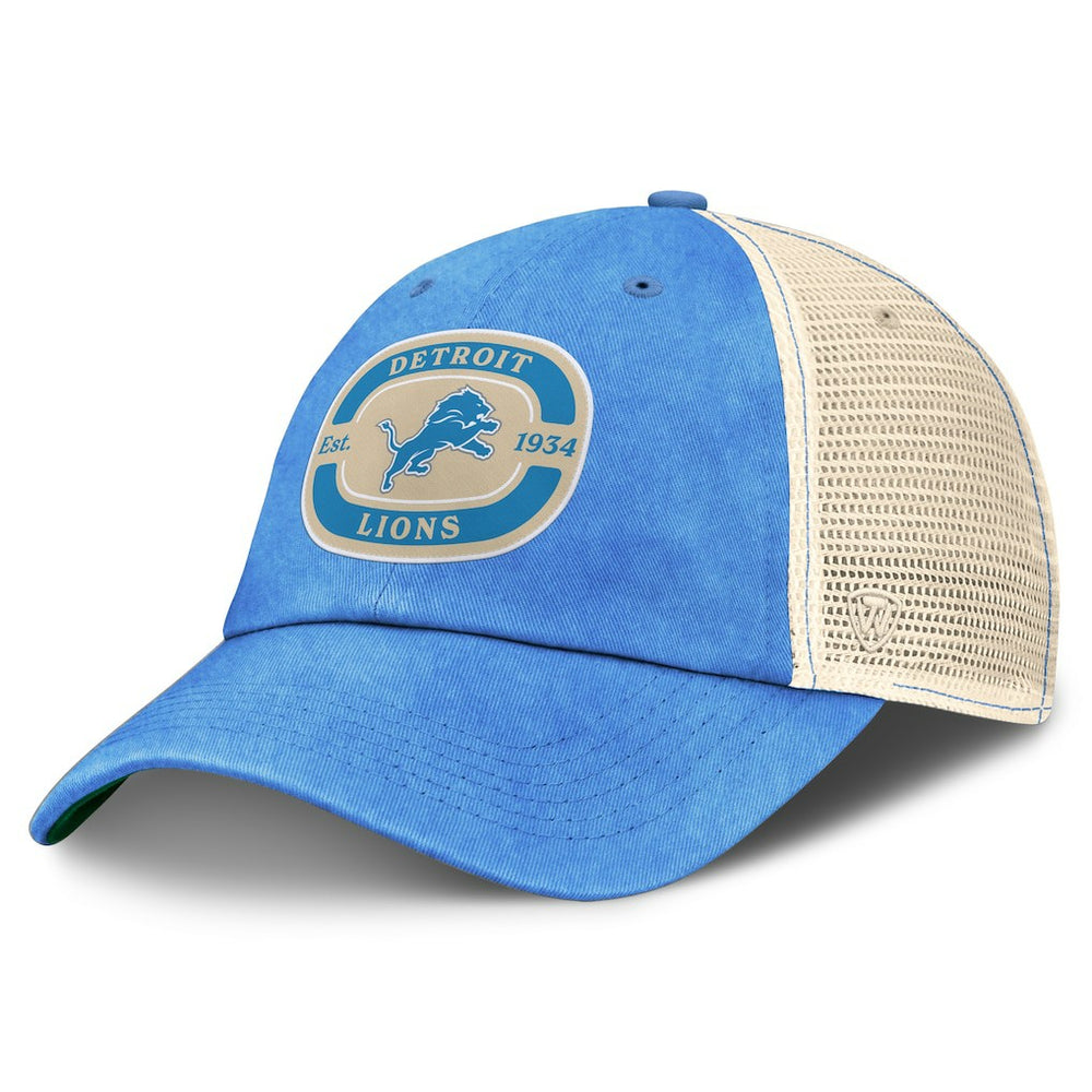 Detroit Lions Top of the World Team Patch Adjustable Hat Blue