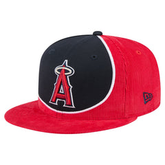Los Angeles Angels New Era Retro Split Corduroy Snapback Hat - Red/Navy - New Era Lifestyle