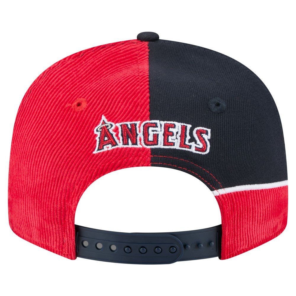 Los Angeles Angels New Era Retro Split Corduroy Snapback Hat - Red/Navy - New Era Lifestyle