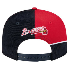 Atlanta Braves New Era Retro Split Corduroy Snapback Hat - Navy/Red - New Era on Sale