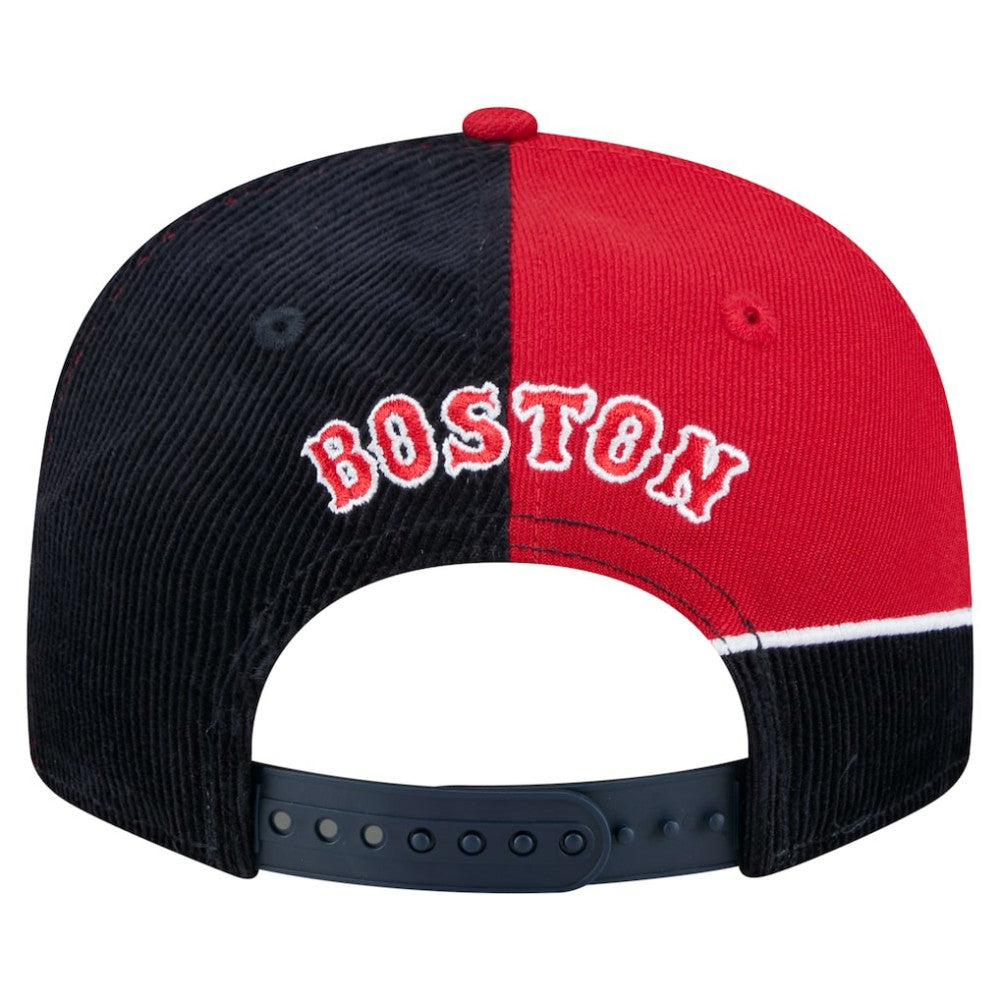 Boston Red Sox New Era Retro Split Corduroy Snapback Hat - Navy/Red - New Era Sale