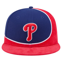 Philadelphia Phillies New Era Retro Split Corduroy Snapback Hat - Red/Royal - New Era Online