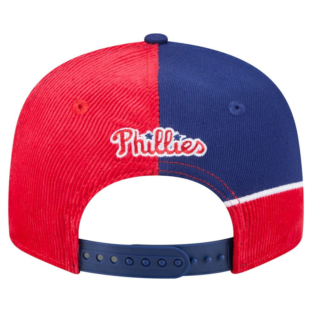 Philadelphia Phillies New Era Retro Split Corduroy Snapback Hat - Red/Royal - New Era Online