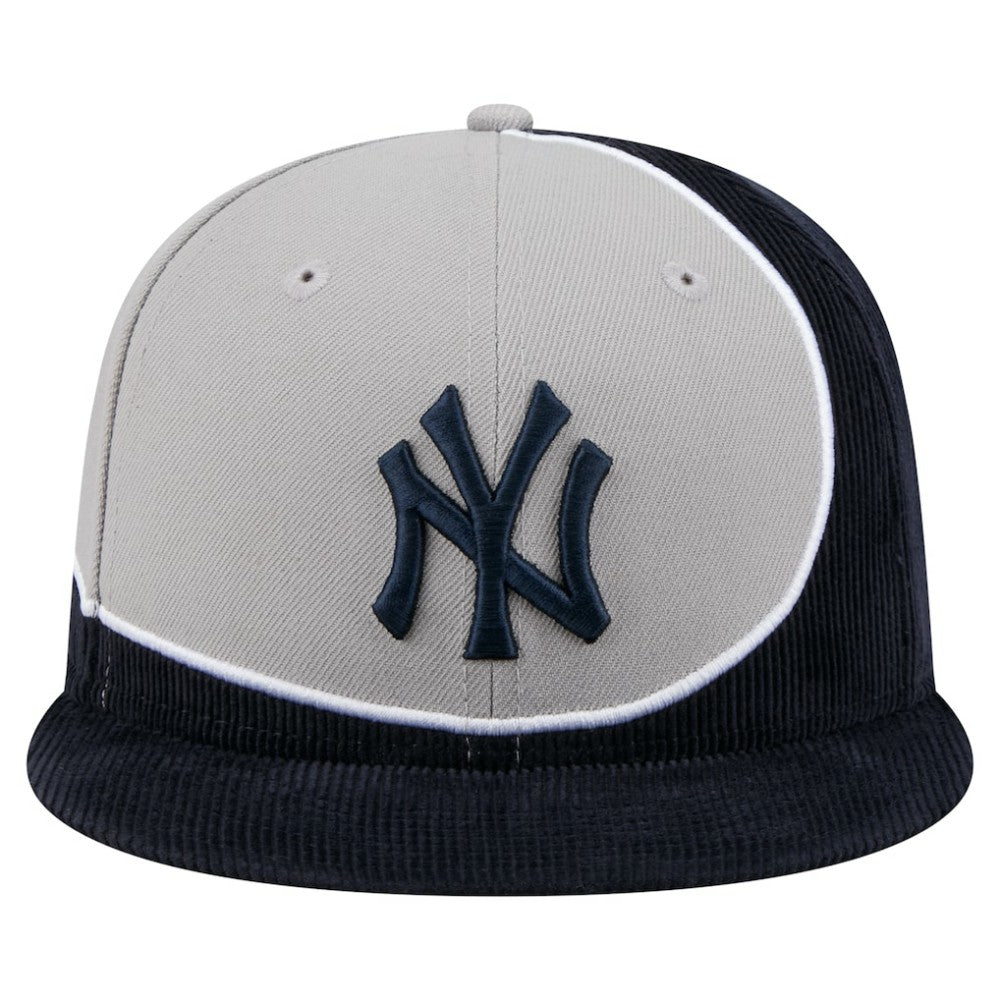 New York Yankees New Era Retro Split Corduroy Snapback Hat - Navy/Gray - New Era on Sale