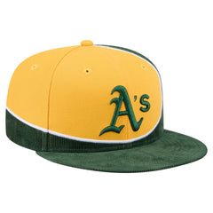 Athletics New Era Retro Split Corduroy Snapback Hat - Green/Gold - New Era Discount