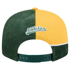 Athletics New Era Retro Split Corduroy Snapback Hat - Green/Gold - New Era Discount