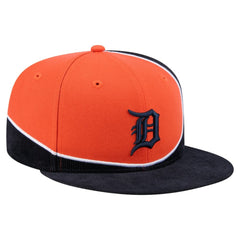 Detroit Tigers New Era Retro Split Corduroy Snapback Hat - Navy/Orange - New Era on Sale