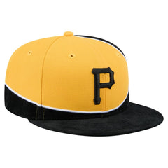 Pittsburgh Pirates New Era Retro Split Corduroy Snapback Hat - Black/Gold - New Era Discount