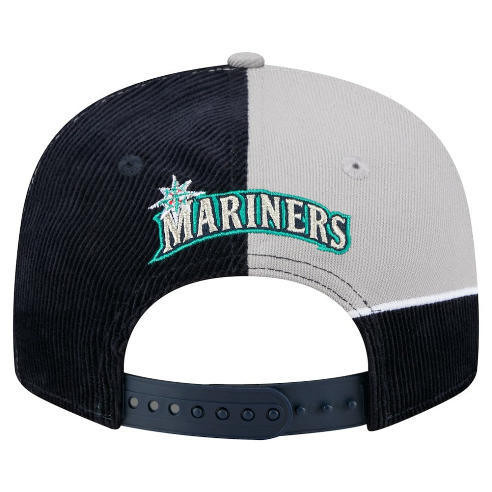 Seattle Mariners New Era Retro Split Corduroy Snapback Hat - Navy/Gray - New Era Discount