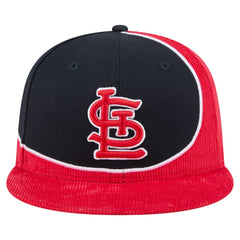 St. Louis Cardinals New Era Retro Split Corduroy Snapback Hat - Red/Navy - New Era Online