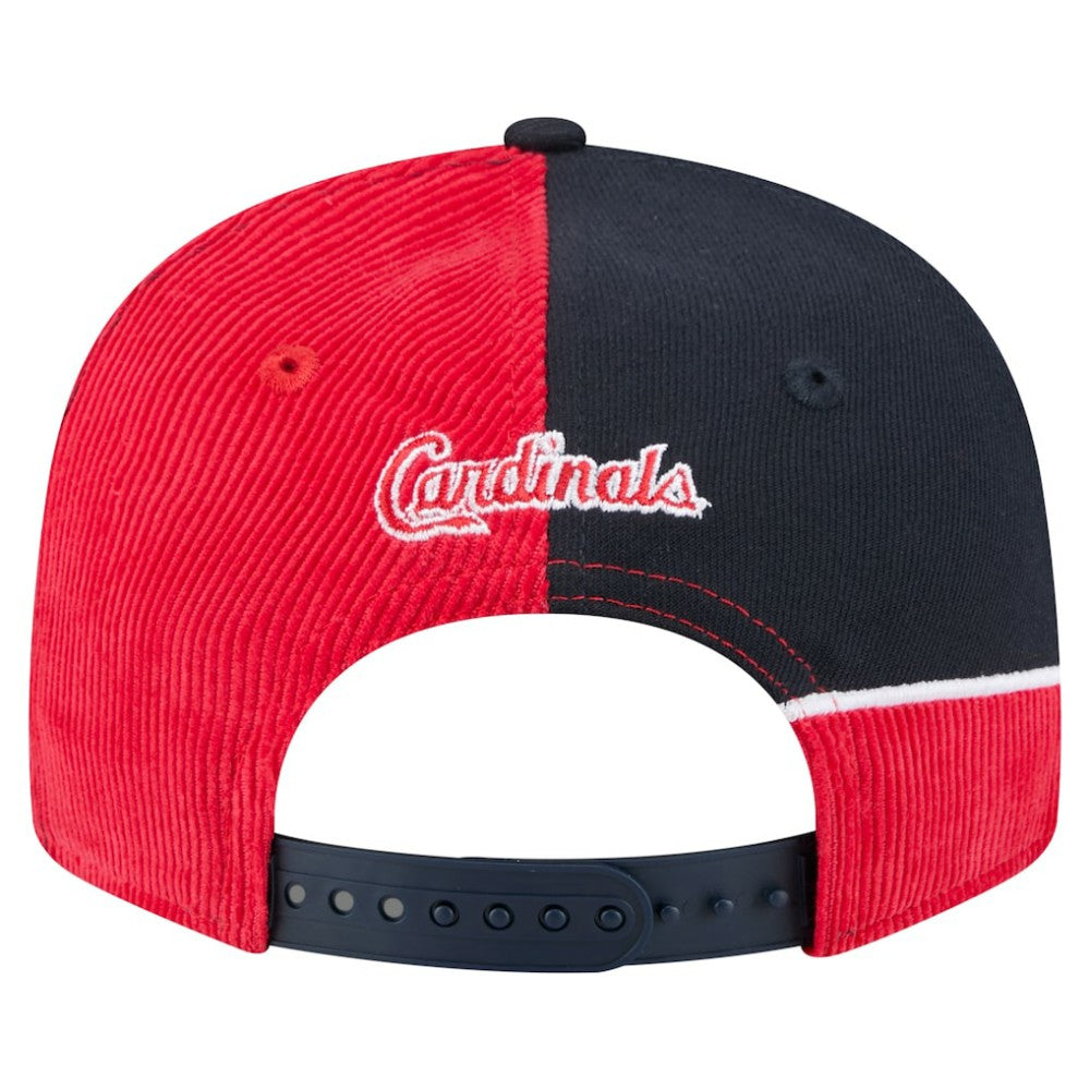 St. Louis Cardinals New Era Retro Split Corduroy Snapback Hat - Red/Navy - New Era Online