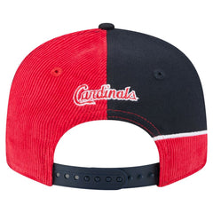 St. Louis Cardinals New Era Retro Split Corduroy Snapback Hat - Red/Navy - New Era Online