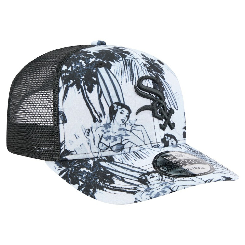 Chicago White Sox New Era Hula Trucker 9SEVENTY Adjustable Hat - Black - New Era Discount