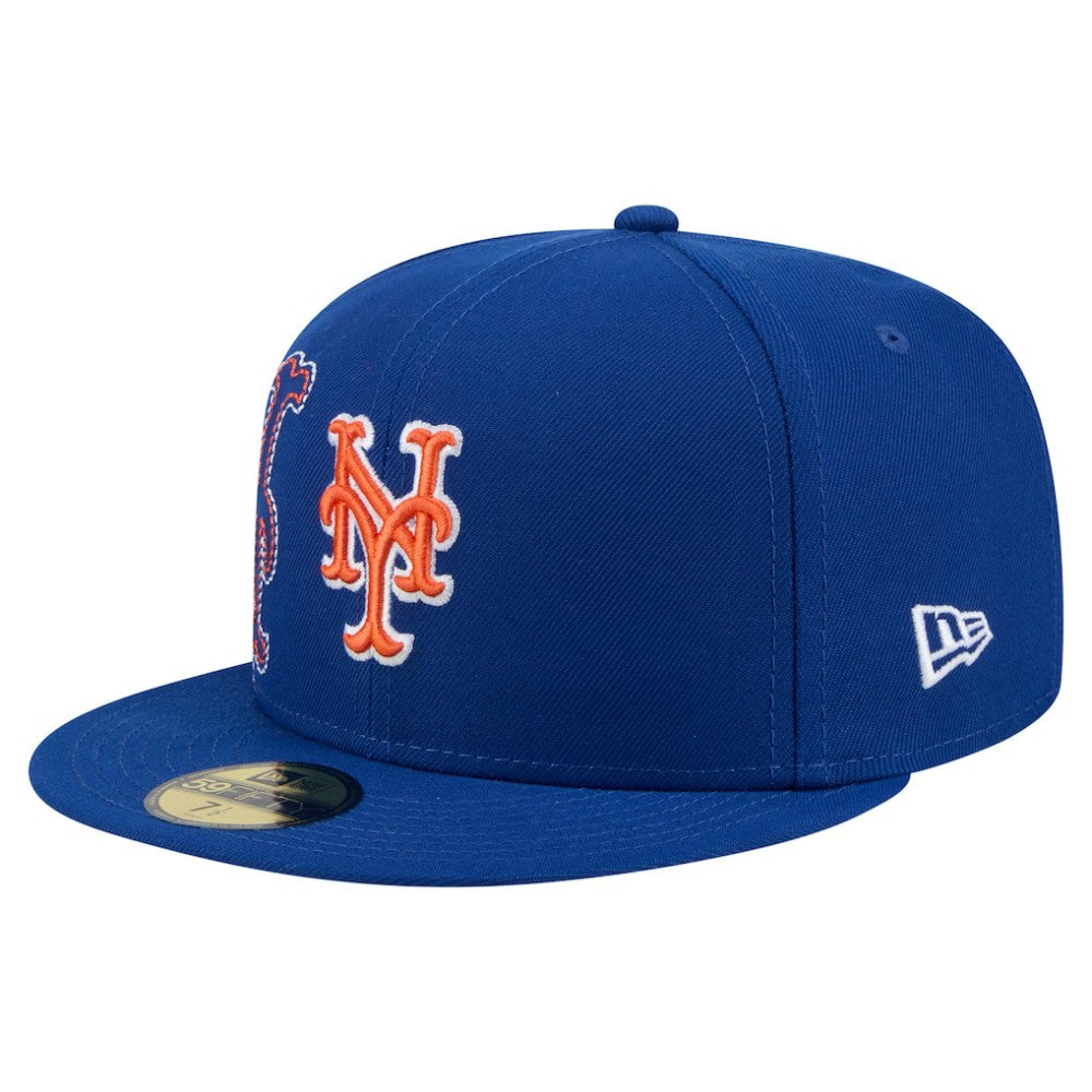 New York Mets New Era Yarn Stitch 59FIFTY Fitted Hat - Royal - New Era Discount