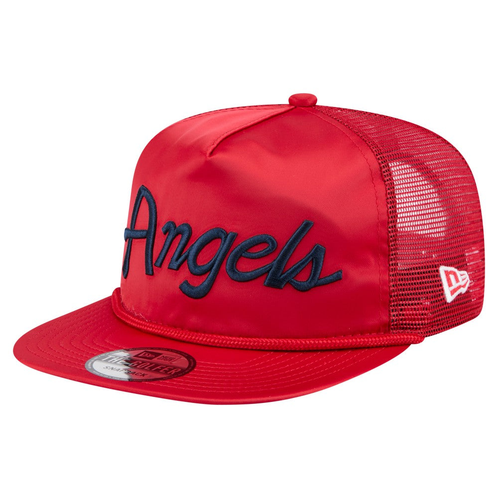 Los Angeles Angels New Era Retro Satin Script Golfer Adjustable Hat - Red - New Era Sale
