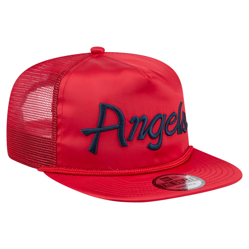 Los Angeles Angels New Era Retro Satin Script Golfer Adjustable Hat - Red - New Era Sale