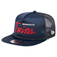 Minnesota Twins New Era Retro Satin Script Golfer Adjustable Hat - Navy - New Era Discount