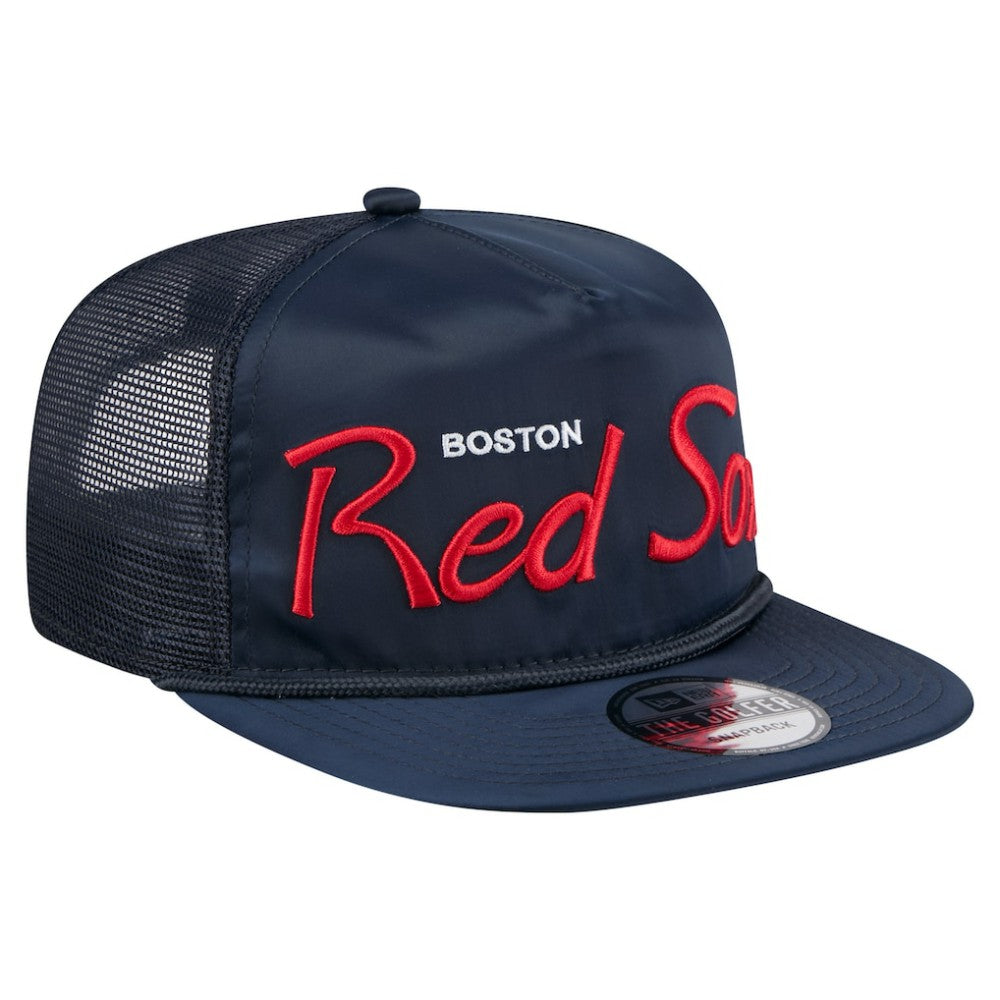 Boston Red Sox New Era Retro Satin Script Golfer Adjustable Hat - Navy - New Era on Sale