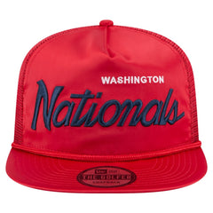 Washington Nationals New Era Retro Satin Script Golfer Adjustable Hat - Red - New Era on Sale