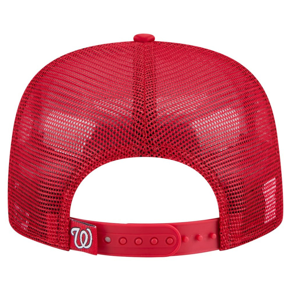 Washington Nationals New Era Retro Satin Script Golfer Adjustable Hat - Red - New Era on Sale
