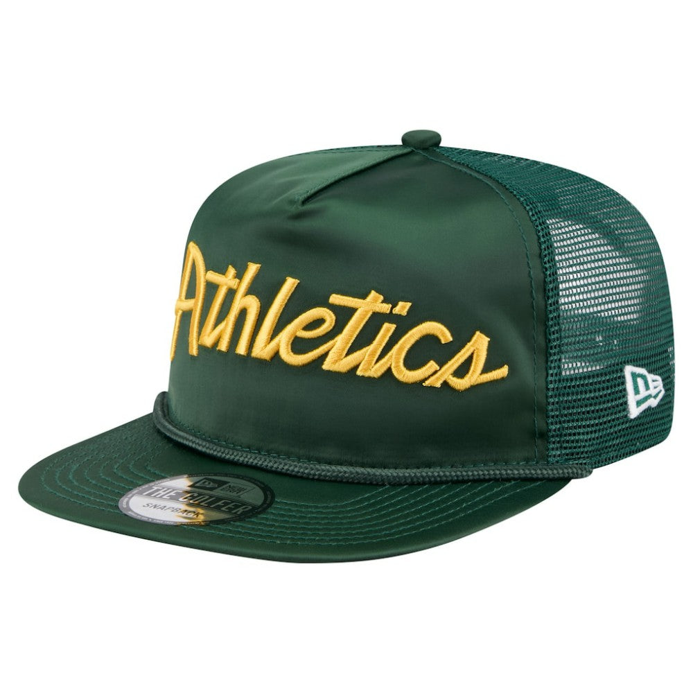 Athletics New Era Retro Satin Script Golfer Adjustable Hat - Green - New Era on Sale