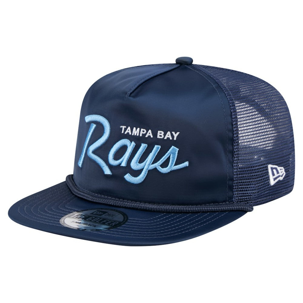 Tampa Bay Rays New Era Retro Satin Script Golfer Adjustable Hat - Navy - New Era Lifestyle