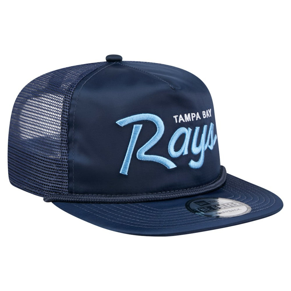 Tampa Bay Rays New Era Retro Satin Script Golfer Adjustable Hat - Navy - New Era Lifestyle