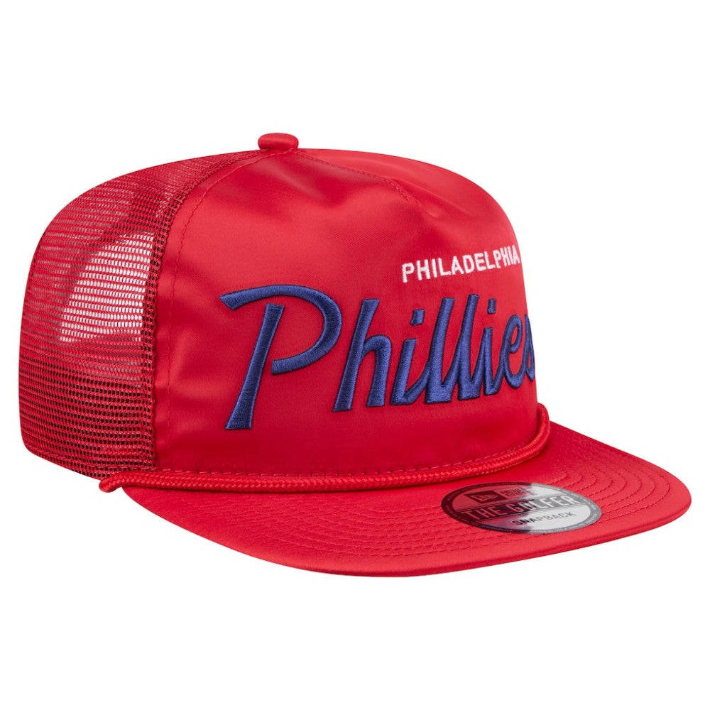 Philadelphia Phillies New Era Retro Satin Script Golfer Adjustable Hat - Red - New Era Online