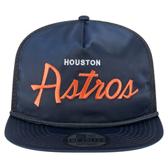 Houston Astros New Era Retro Satin Script Golfer Adjustable Hat - Navy - New Era Discount