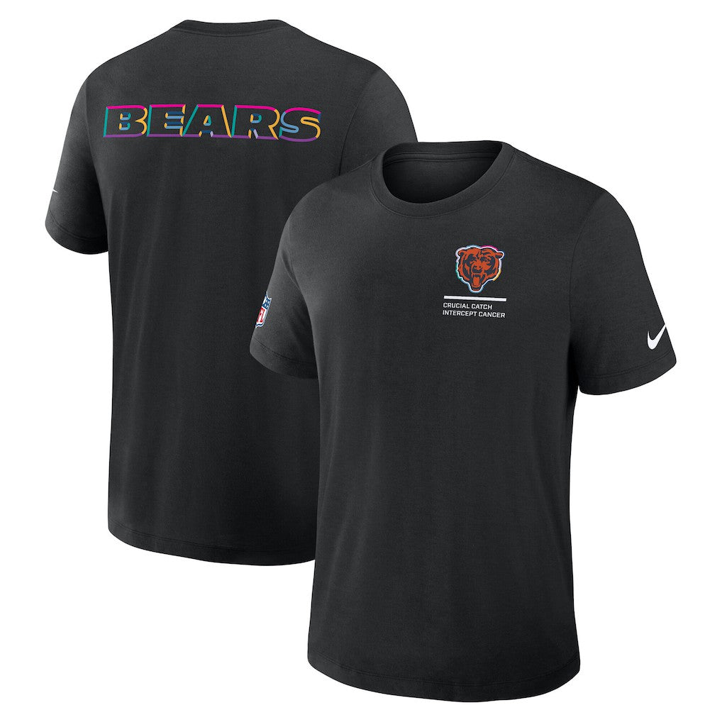 Nike Chicago Bears Tall 2025 NFL Crucial Catch Tri-Blend Dri-FIT T-Shirt Black