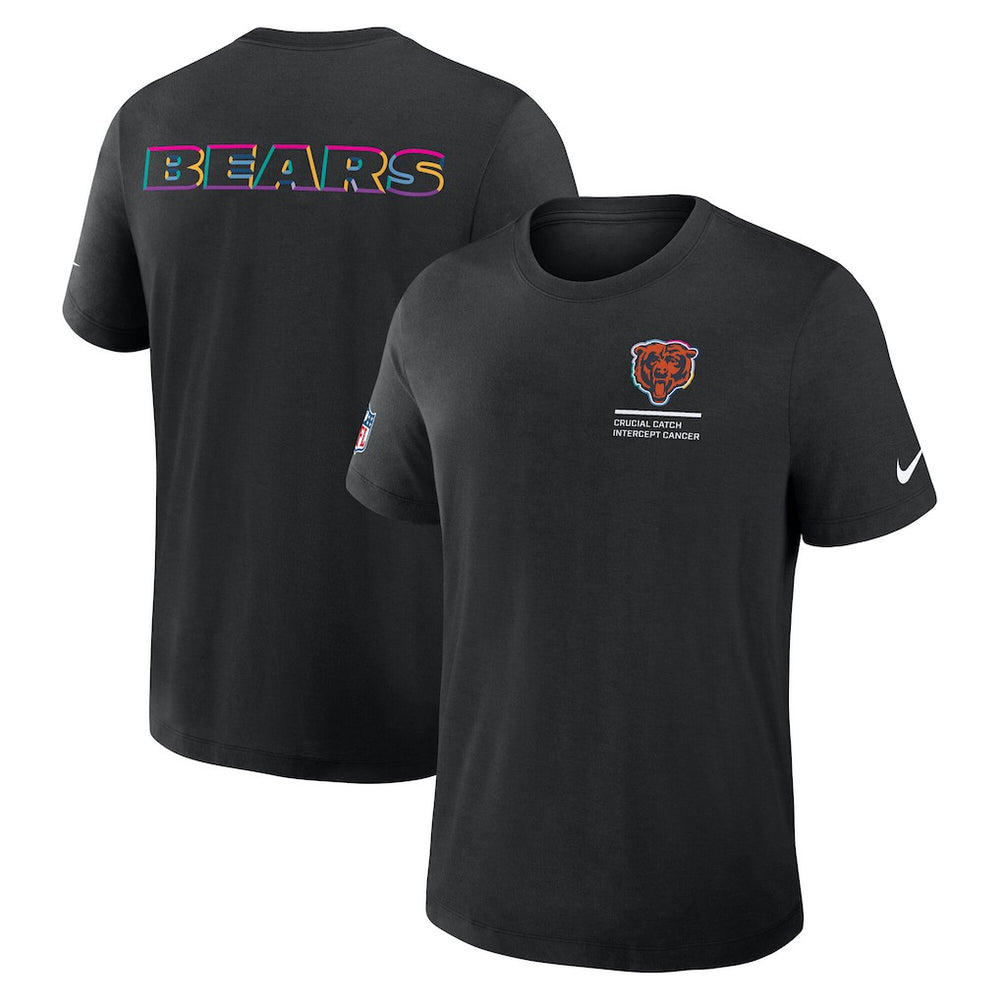 Nike Chicago Bears Tall 2025 NFL Crucial Catch Tri-Blend Dri-FIT T-Shirt Black