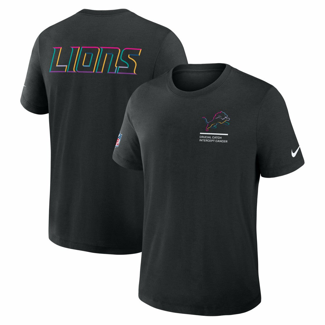 Nike Detroit Lions Tall 2025 NFL Crucial Catch Tri-Blend Dri-FIT T-Shirt Black