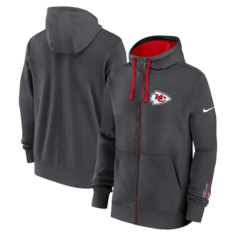 Nike Kansas City Chiefs Primetime Club Full-Zip Hoodie Anthracite