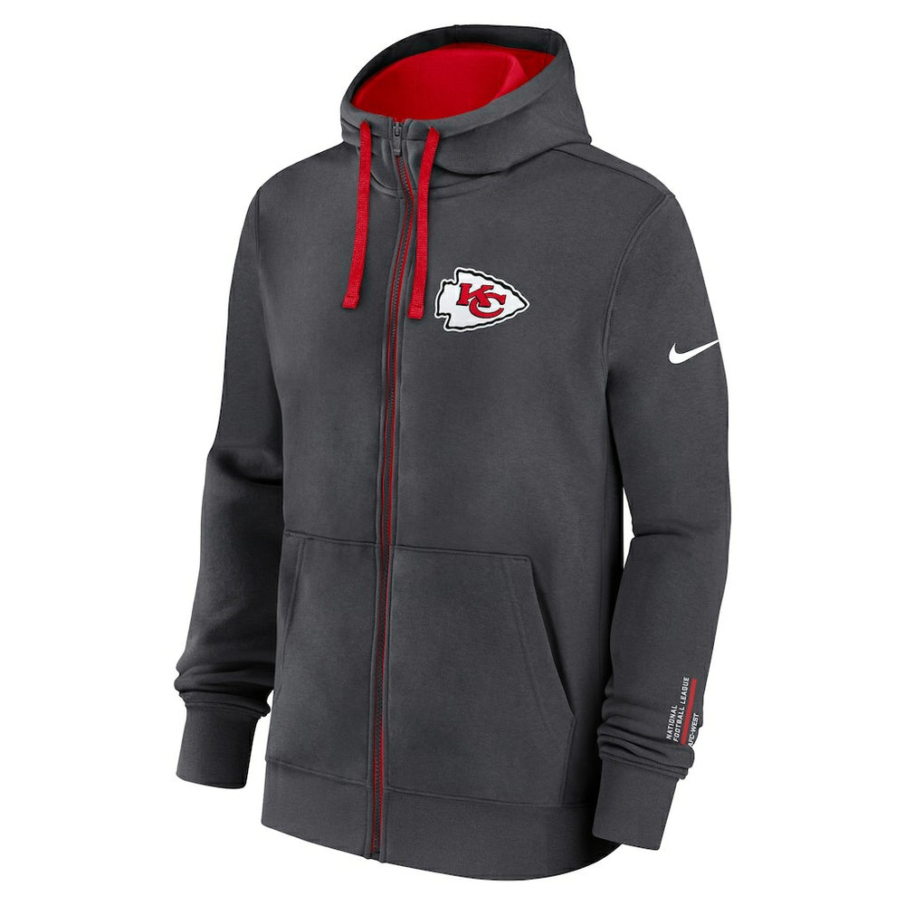 Nike Kansas City Chiefs Primetime Club Full-Zip Hoodie Anthracite