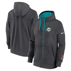 Nike Miami Dolphins Primetime Club Full-Zip Hoodie Anthracite