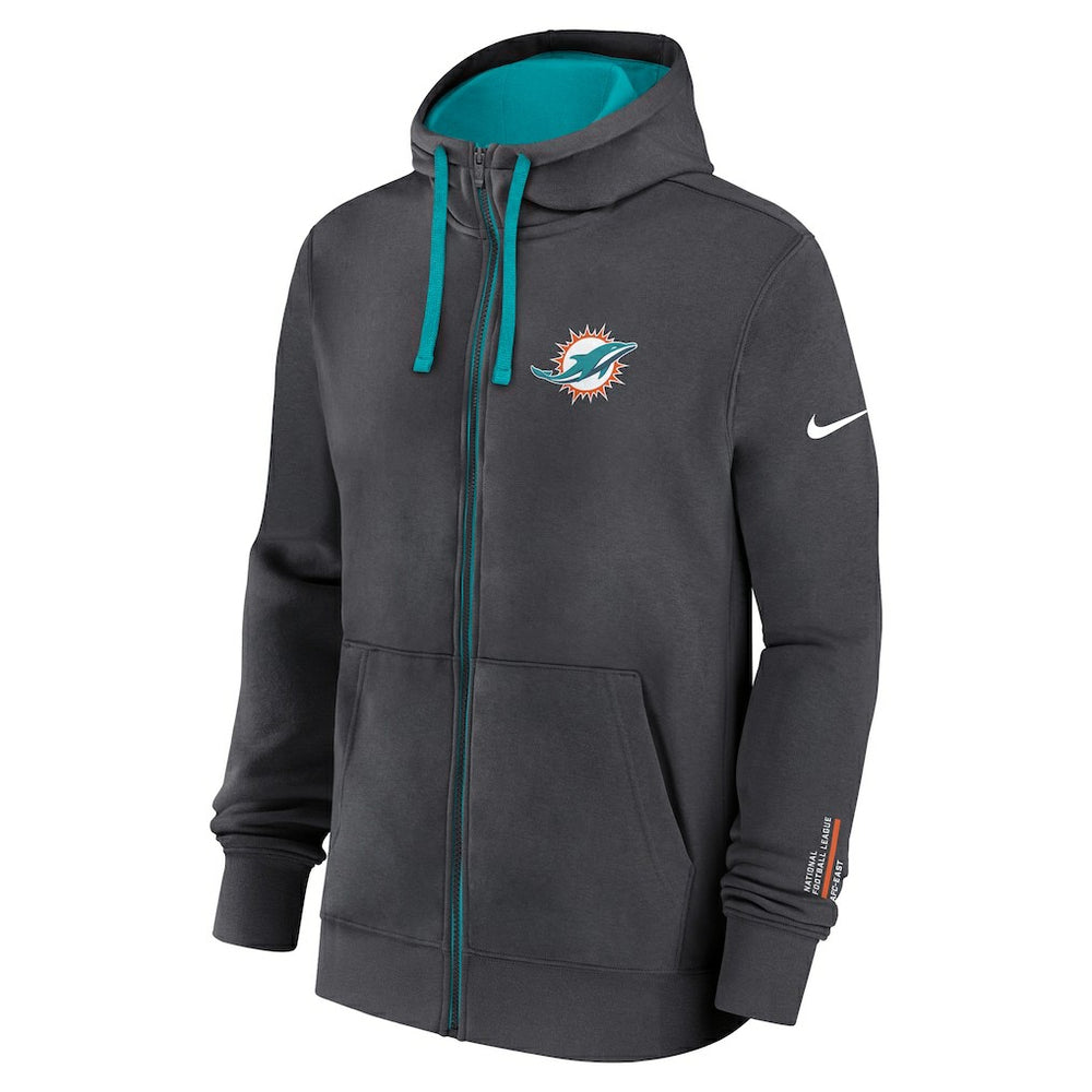 Nike Miami Dolphins Primetime Club Full-Zip Hoodie Anthracite
