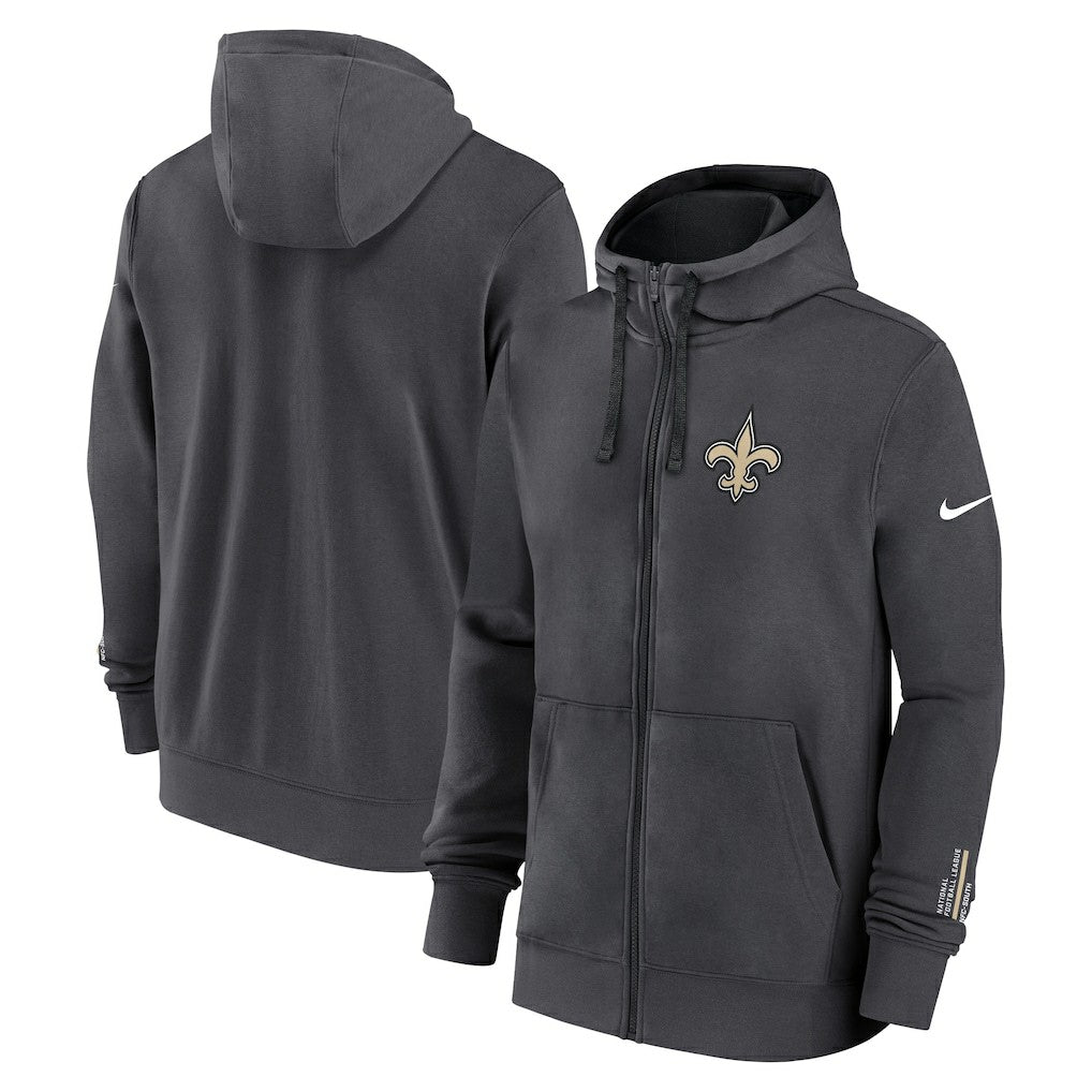 Nike New Orleans Saints Primetime Club Full-Zip Hoodie Anthracite