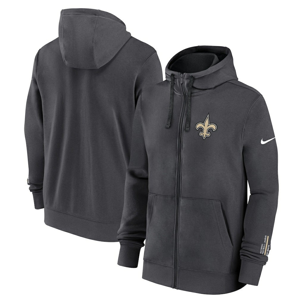 Nike New Orleans Saints Primetime Club Full-Zip Hoodie Anthracite