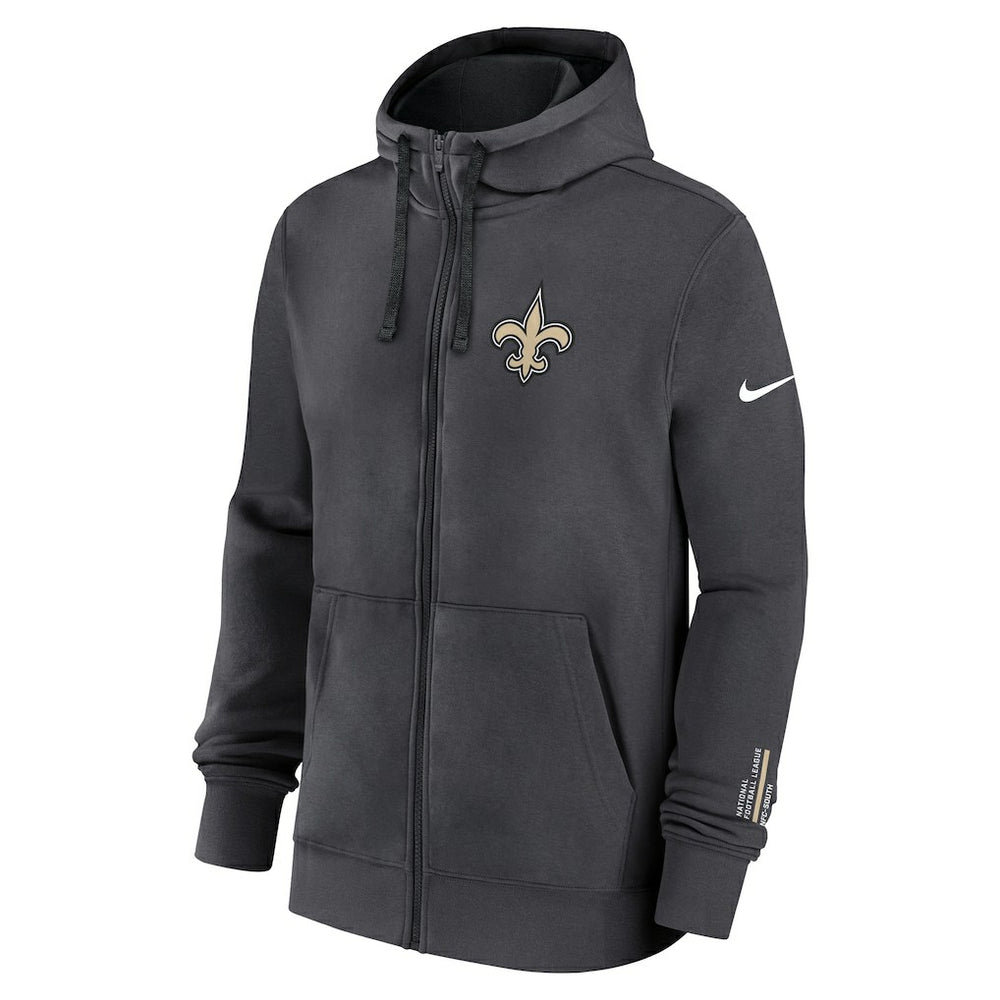 Nike New Orleans Saints Primetime Club Full-Zip Hoodie Anthracite