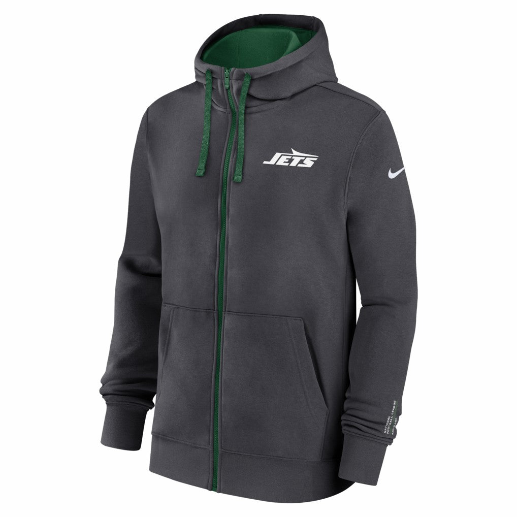 Nike New York Jets Primetime Club Full-Zip Hoodie Anthracite
