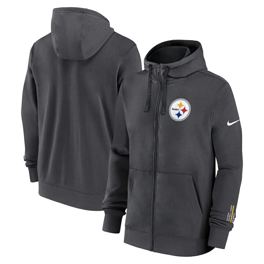 Nike Pittsburgh Steelers Primetime Club Full-Zip Hoodie Anthracite