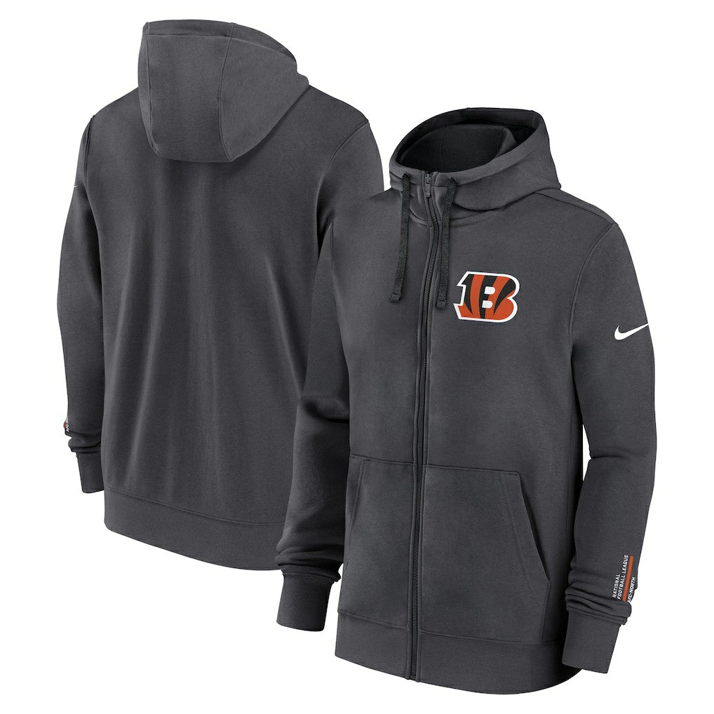 Nike Cincinnati Bengals Primetime Club Full-Zip Hoodie Anthracite