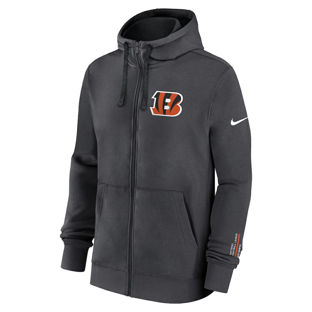 Nike Cincinnati Bengals Primetime Club Full-Zip Hoodie Anthracite