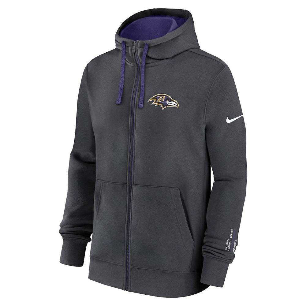 Nike Baltimore Ravens Primetime Club Full-Zip Hoodie Anthracite