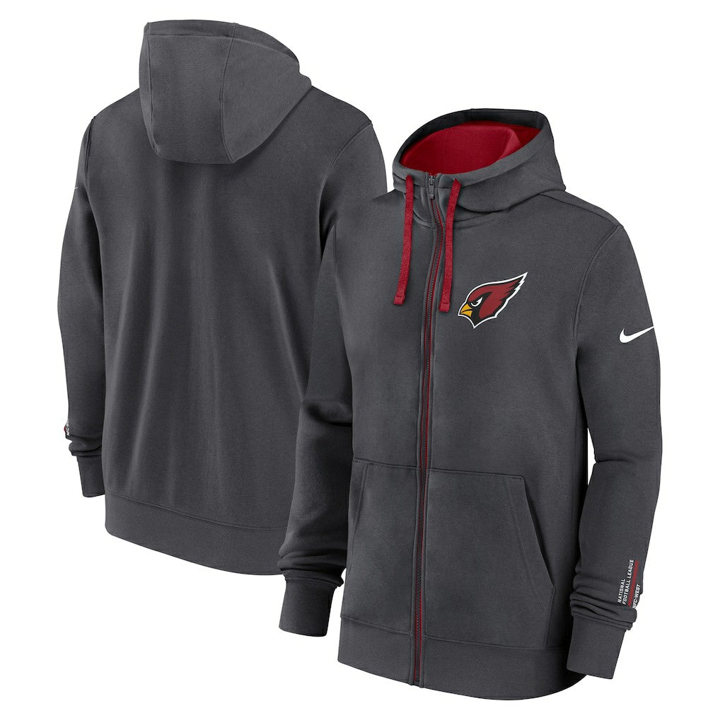 Nike Arizona Cardinals Primetime Club Full-Zip Hoodie Anthracite