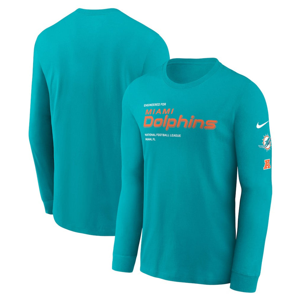 Nike Miami Dolphins Play to Win Essential Long Sleeve T-Shirt Aqua