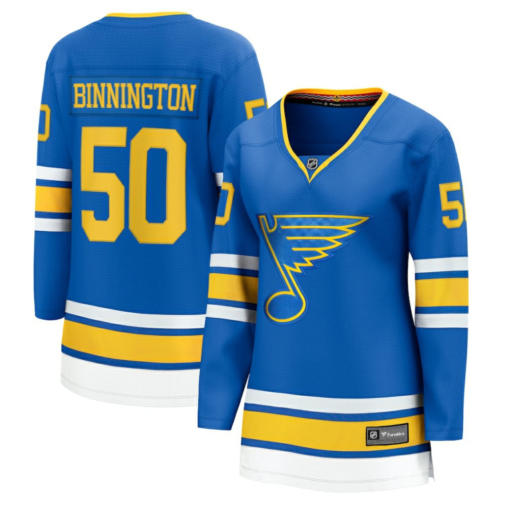 Jordan Binnington St. Louis Blues Fanatics Women's Home Breakaway Player Jersey - Blue - NHL 202462118
