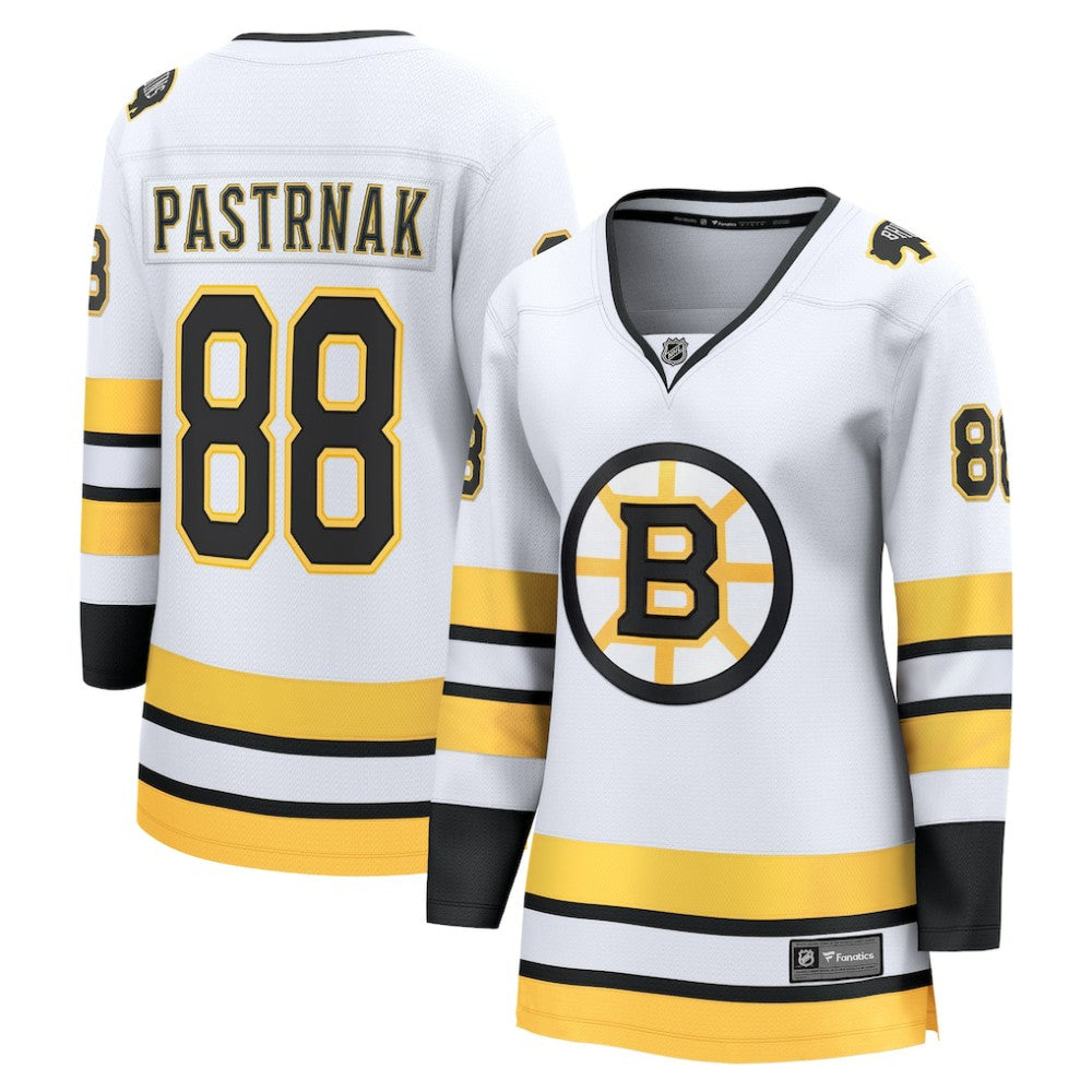 David Pastrnak Boston Bruins Fanatics Women's Away Breakaway Player Jersey - White - NHL 202462130