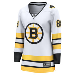 David Pastrnak Boston Bruins Fanatics Women's Away Breakaway Player Jersey - White - NHL 202462130
