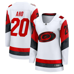 Sebastian Aho Carolina Hurricanes Fanatics Women's Away Breakaway Jersey - White - NHL 202462137
